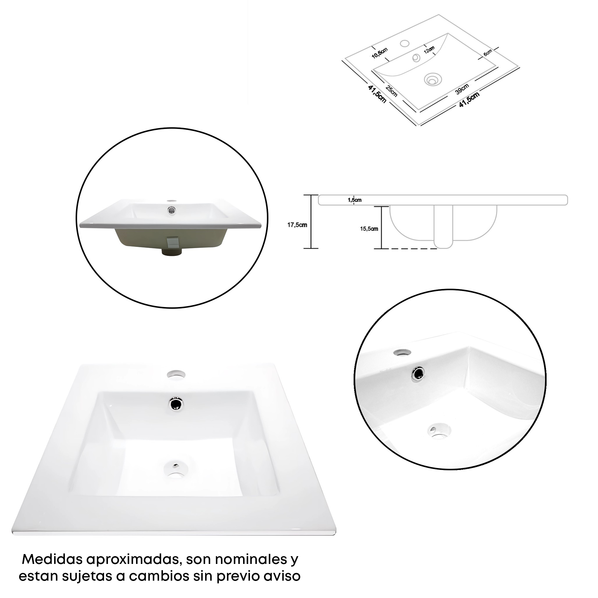 Combo Lavamanos + Grifería Mezclador y Desagüe C1232