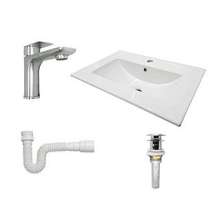 Combo Lavamanos + Grifería Mezclador y Desagüe C1236