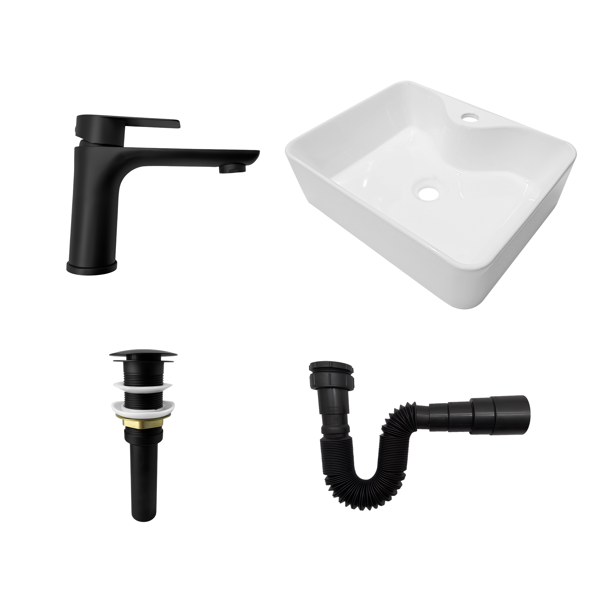 Combo Lavamanos + Grifería Mezclador y Desagüe C1238