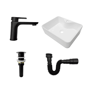 Combo Lavamanos + Grifería Mezclador y Desagüe C1239