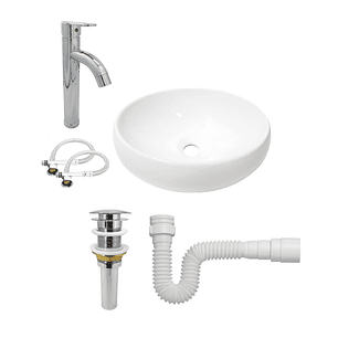 Combo Lavamanos + Grifería Mezclador + Push + Sifón C1251