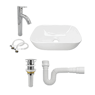 Combo Lavamanos + Grifería Mezclador + Push + Sifón C1252