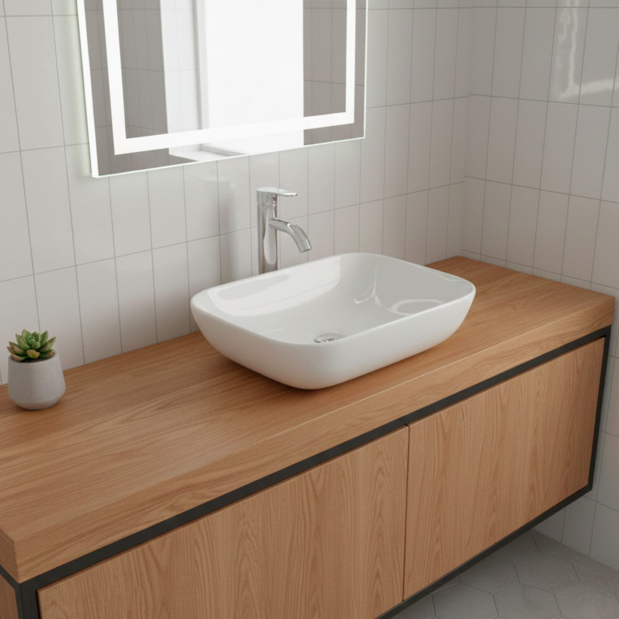 Combo Lavamanos + Grifería Mezclador + Push + Sifón C1252