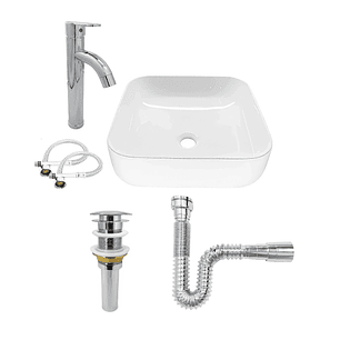 Combo Lavamanos + Grifería Mezclador + Push + Sifón C1253