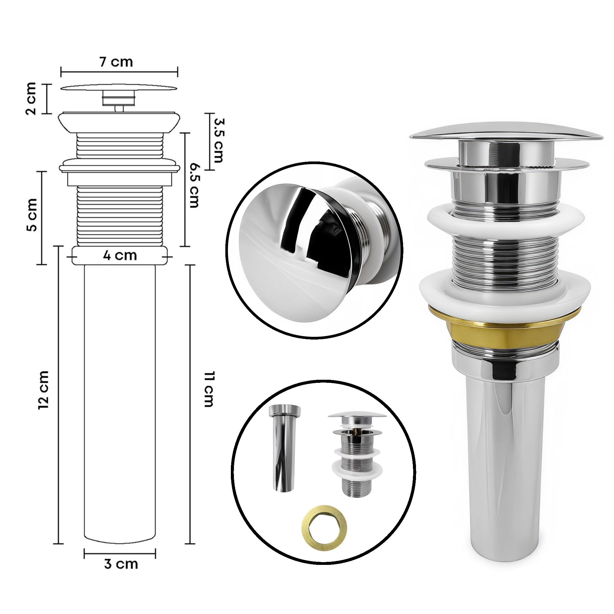 Combo Lavamanos + Grifería Mezclador + Push + Sifón C1254