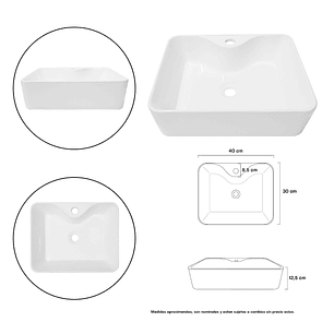 Combo Lavamanos Sobreponer + Griferia + Push + Sifon 