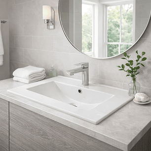 Combo Lavamanos + Grifería Mezclador y Desagüe C1234