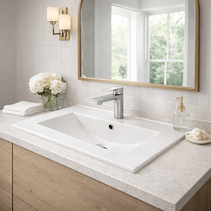 Combo Lavamanos + Grifería Mezclador y Desagüe C1235