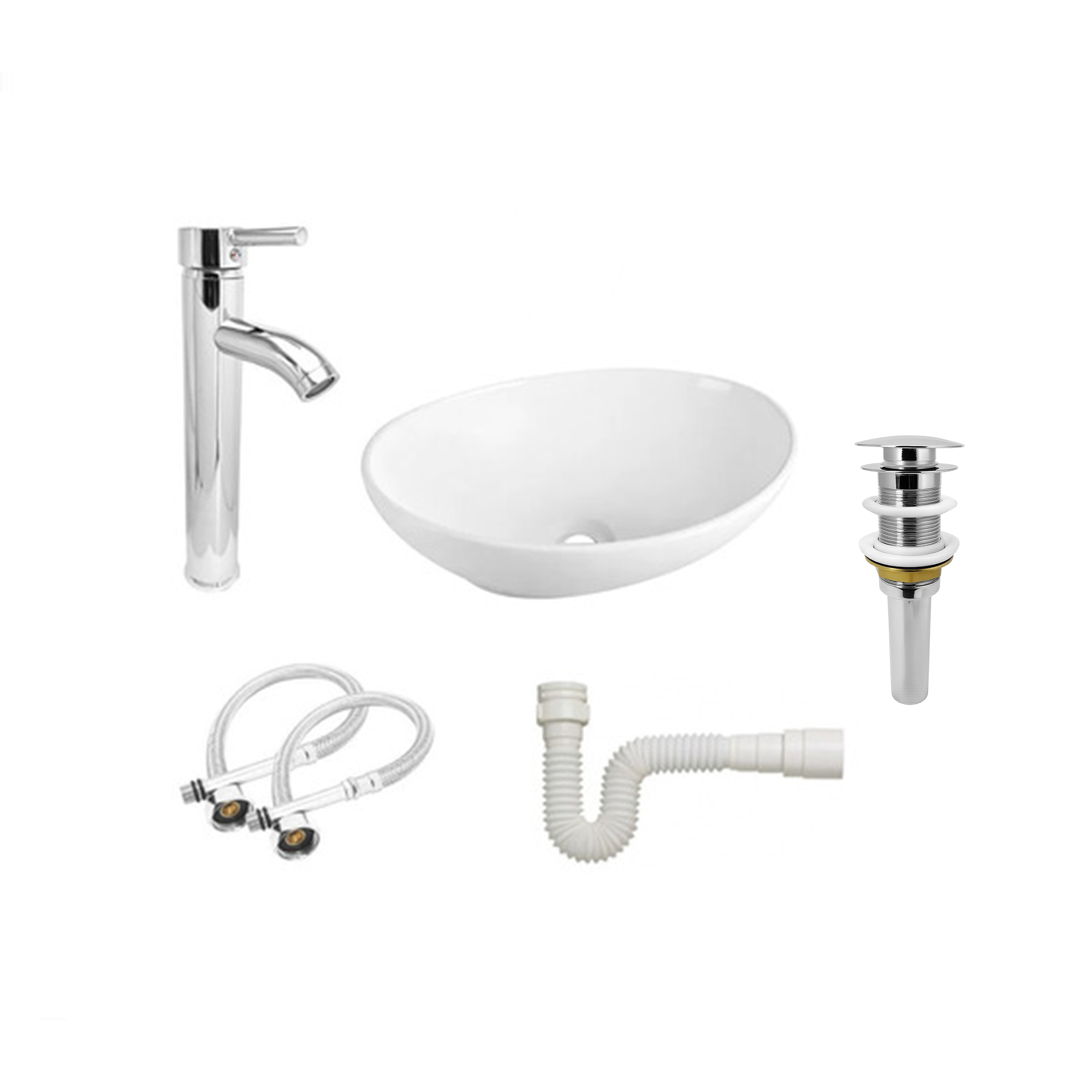 Combo Lavamanos+griferia+acople+push+sifon