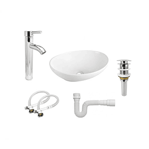 Combo Lavamanos+griferia+acople+push+sifon