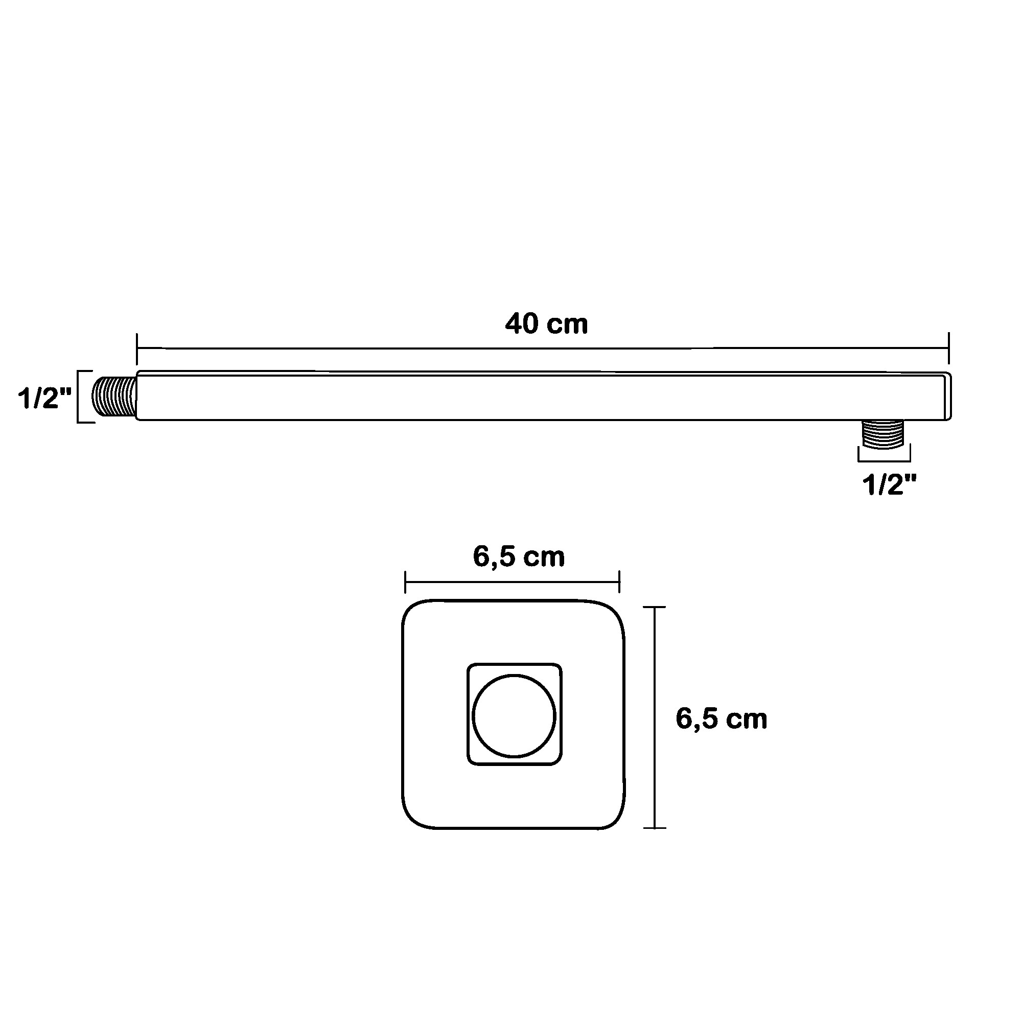 Brazo Metálico 40cm A Muro Negro