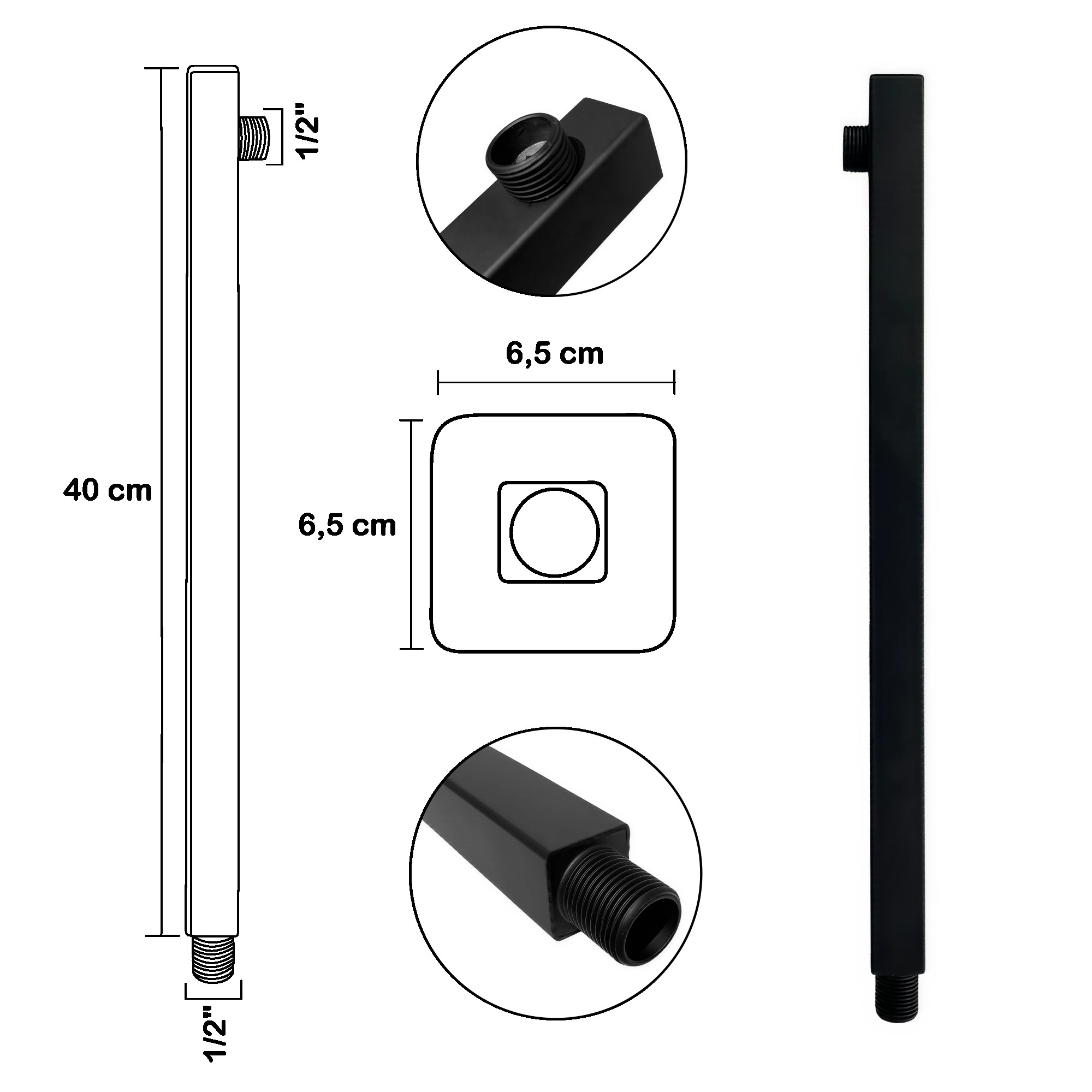 Set Regadera Negra Con Mezclador C864