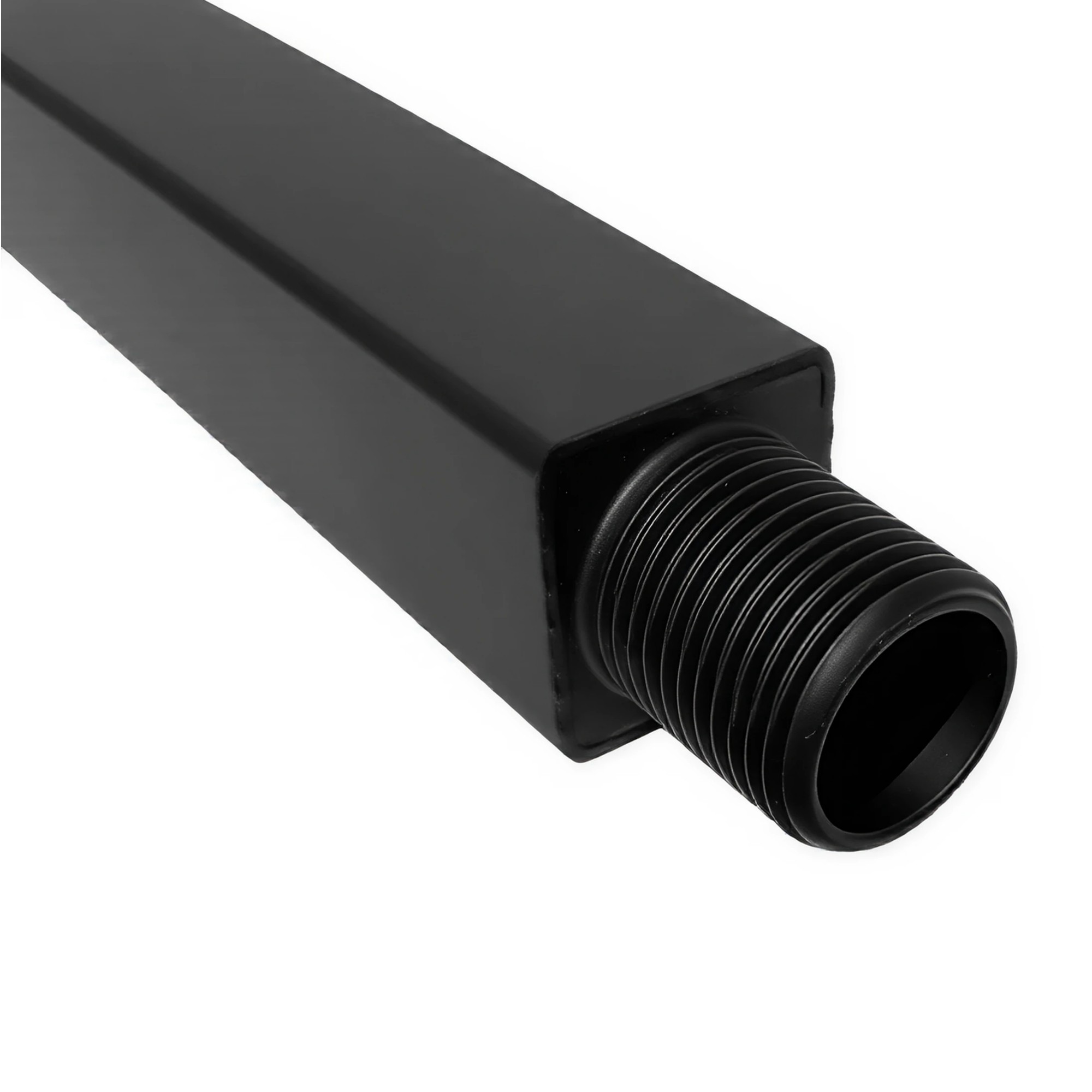 Ducha Cuadrada Negra Abs + Brazo Negro Metal 40cm