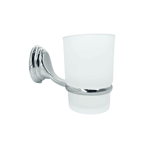 Porta Cepillos, Vidrio Y Metal Accesorio Baño