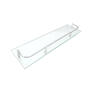 Repisa Rectangular En Vidrio Y Acero 40cm 