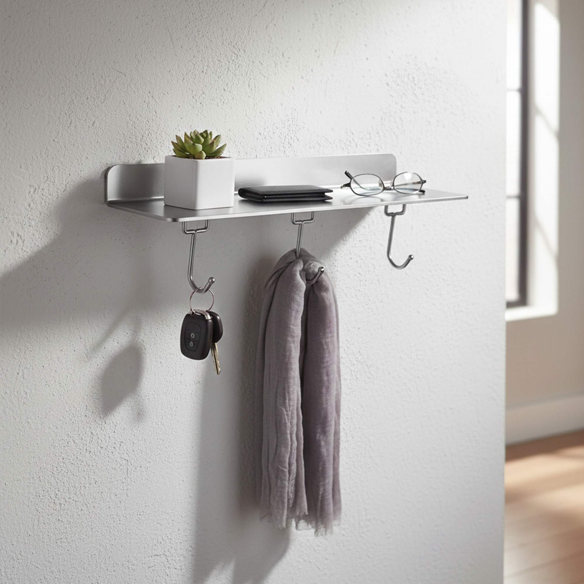 Organizador  Estanteria Con Percheros Ccol-1036 Plateado