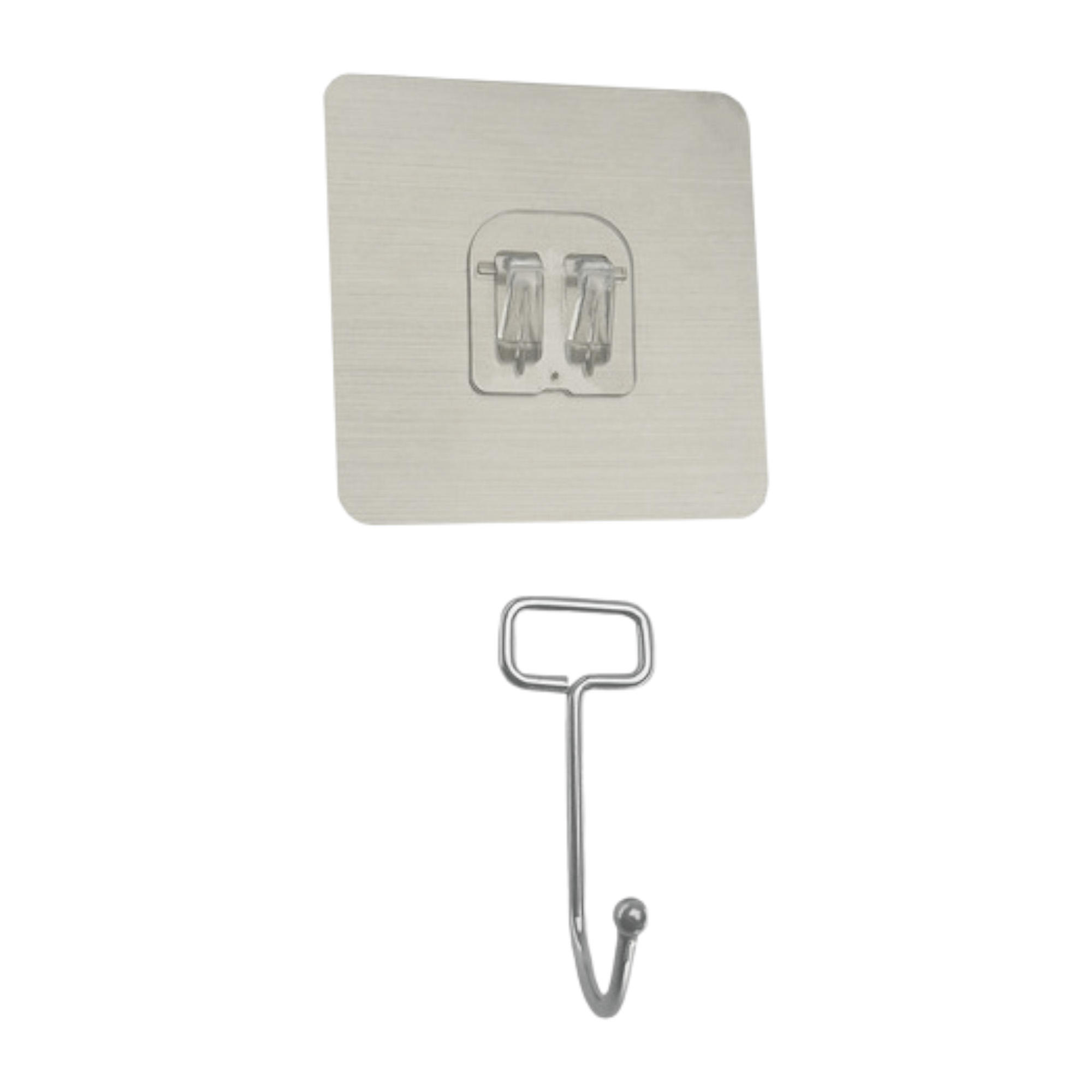 Pack X10 Percheros Ultra Adhesivos 1 Servicio Plateado