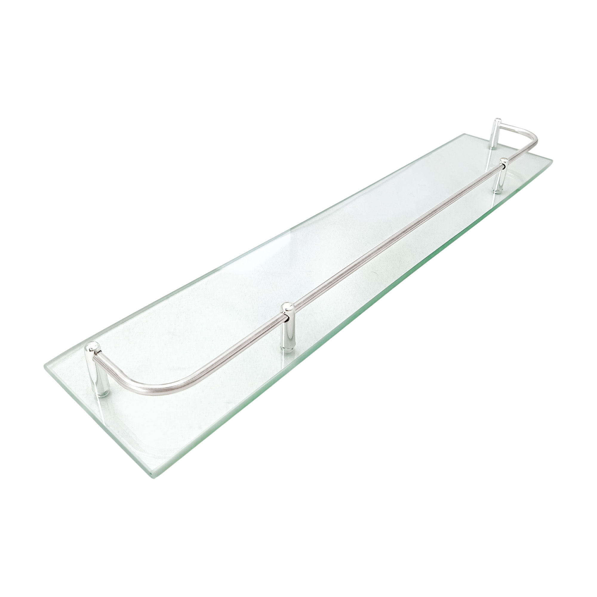 Organizador Baño Rectangular En Vidrio Y Acero 50cm Tc