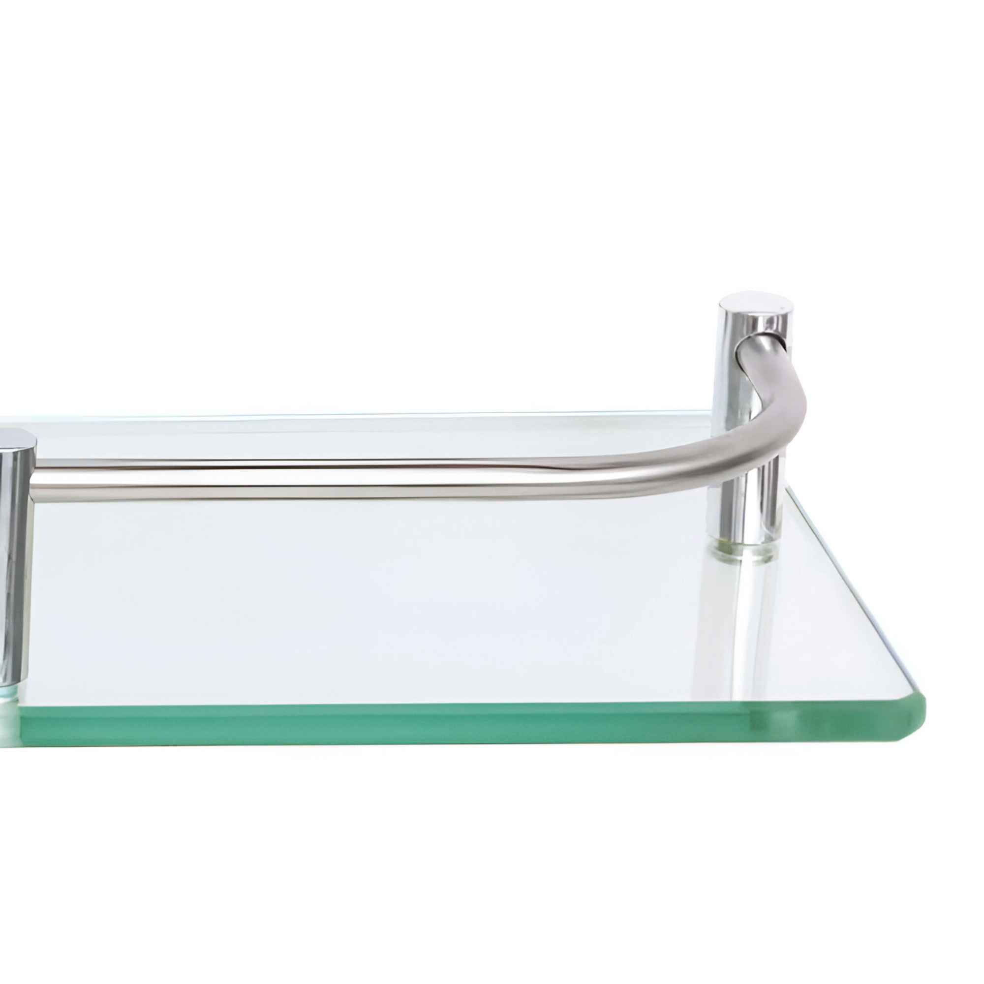 Repisa Rectangular En Vidrio Y Acero 50cm