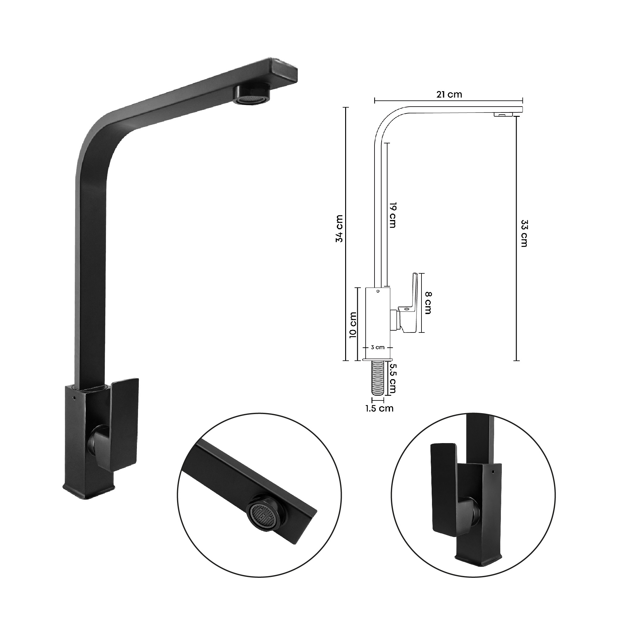 Combo Lavamanos Y Griferia De Lujo Negro C887