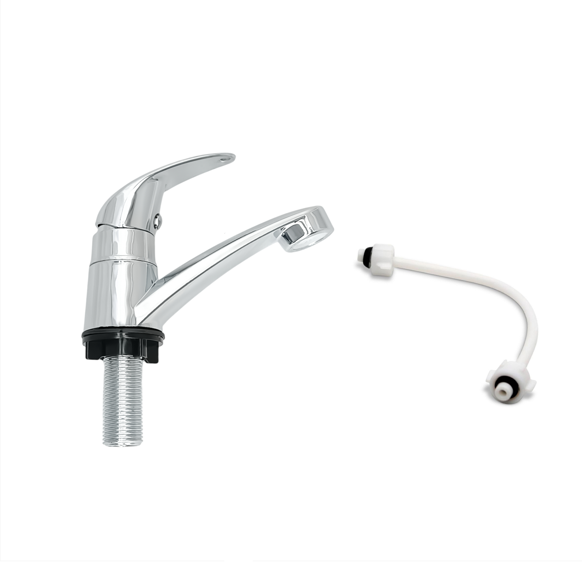 Grifería Lavamanos Baja Agua Fría ABS Cromo Brillante + Acople