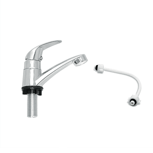 Grifería Lavamanos Baja Agua Fría ABS Cromo Brillante + Acople