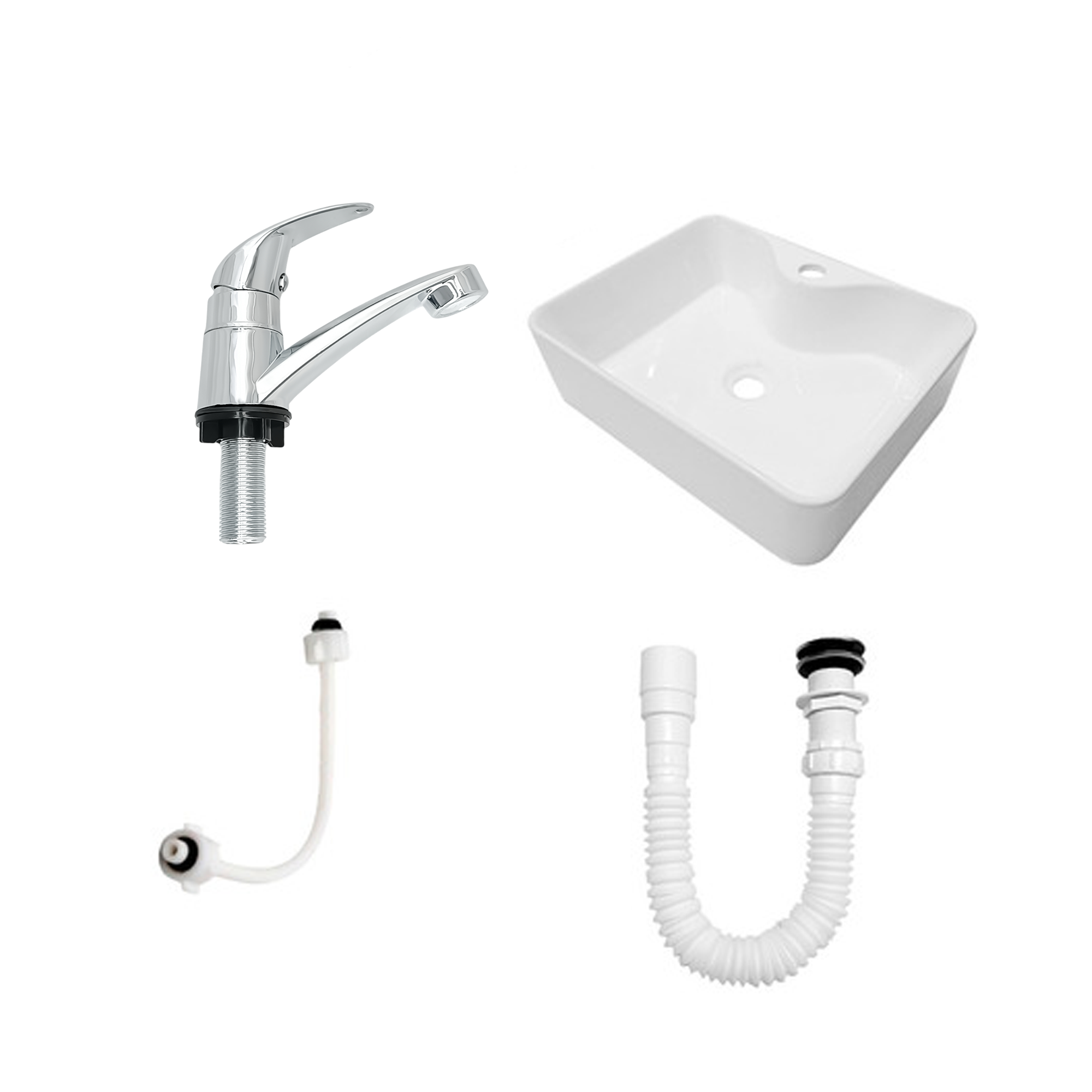 Combo Lavamanos Sobreponer + Griferia + Push + Sifon 