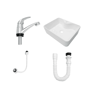 Combo Lavamanos Sobreponer + Griferia + Push + Sifon 