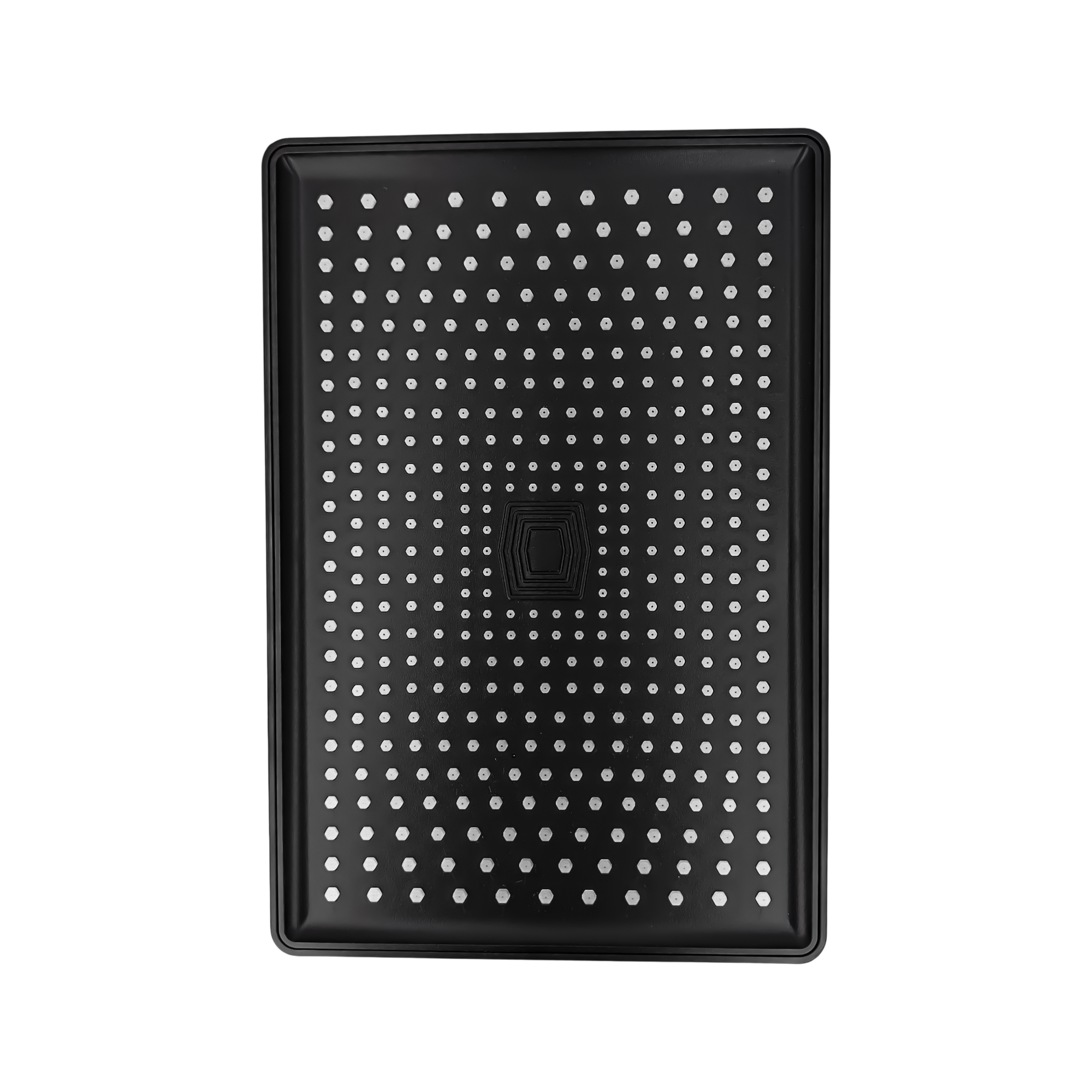 Regadera Ducha Rectangular Multichorro Negra En Abs