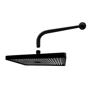 Ducha Rectangular Multichorro Negra En Abs + Brazo A Muro