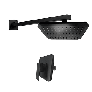 Combo Brazo Ducha + Ducha Rectangular + Mezclador Negro C215