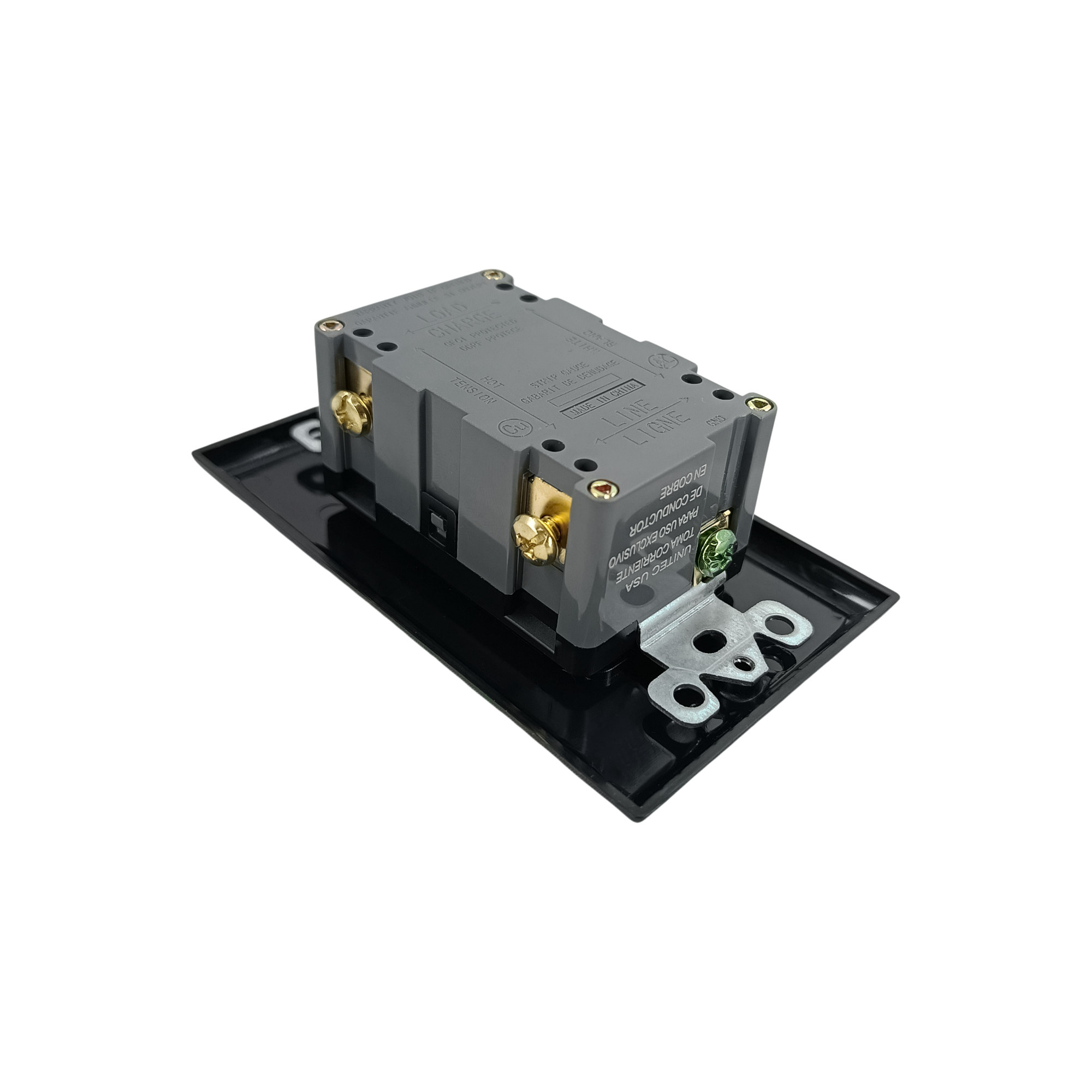 Toma De Seguridad GFCI Doble Negra