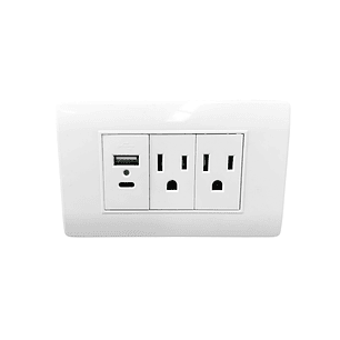 Toma + Conector Usb Doble Blanco