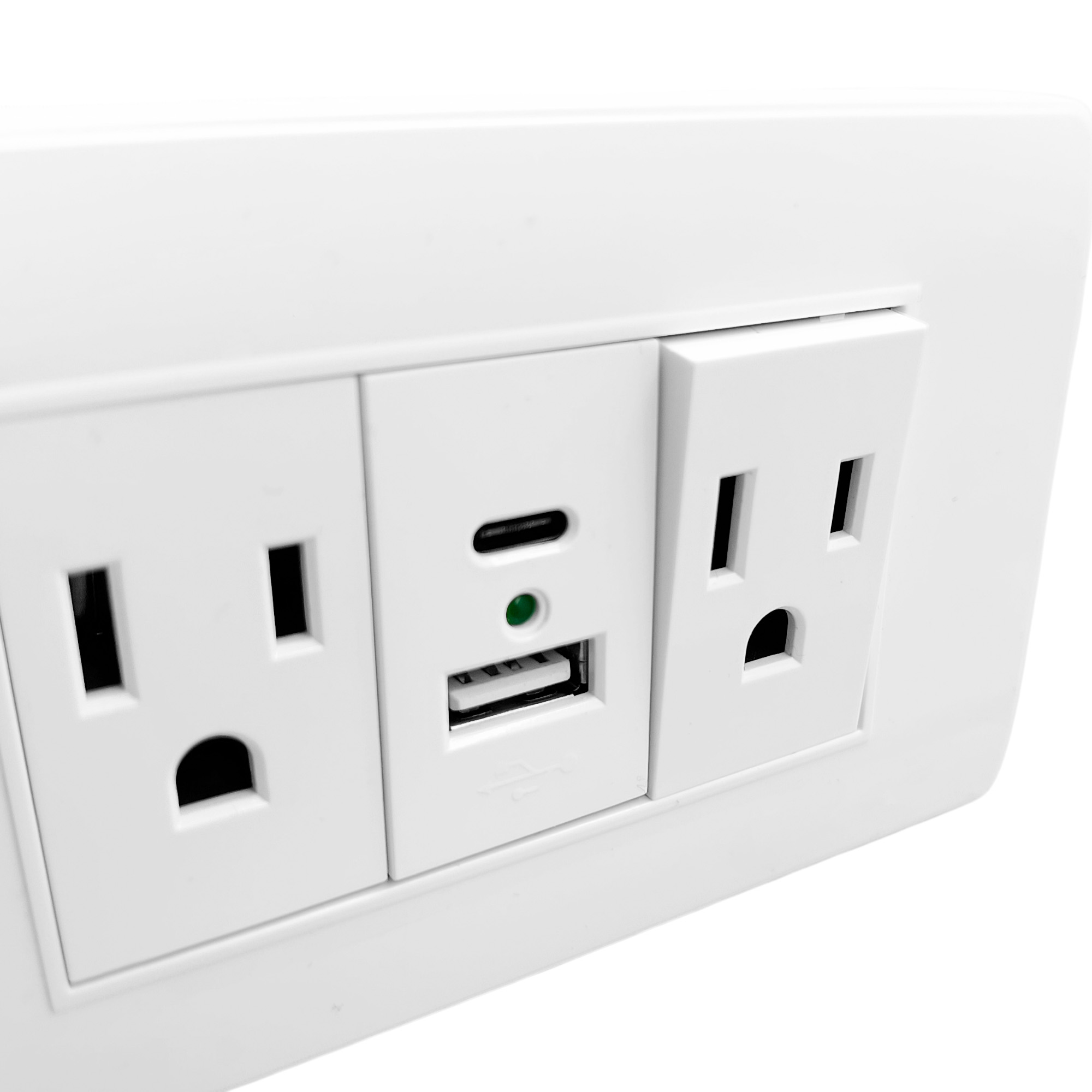 Toma + Conector Usb Doble Blanco