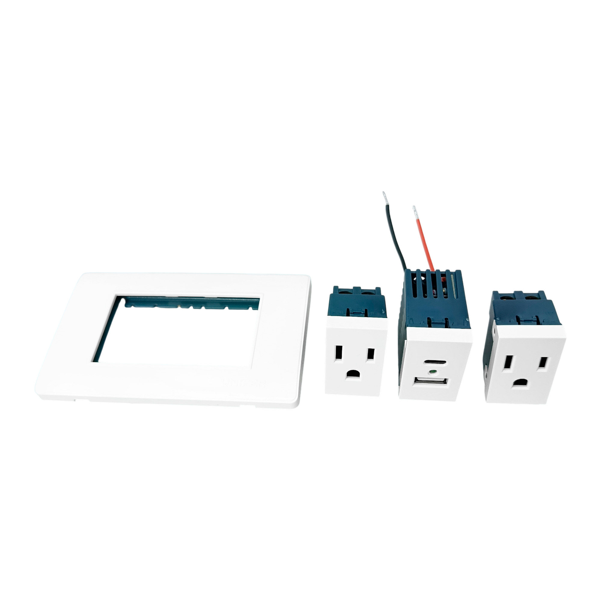 Pack X 10 Unidades Toma + Conector Usb Doble Blanco C803