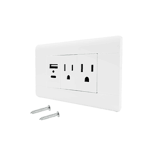 Pack X 10 Unidades Toma + Conector Usb Doble Blanco C803
