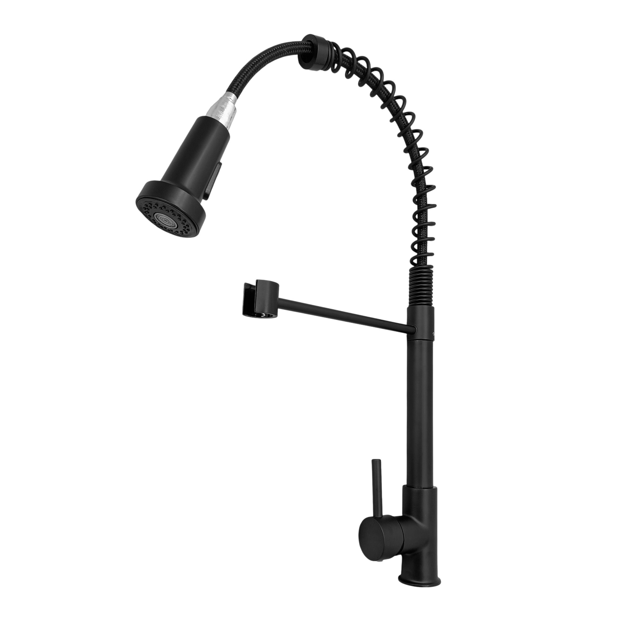 Grifo Cocina Profesional Con Rociador Monomando Negro