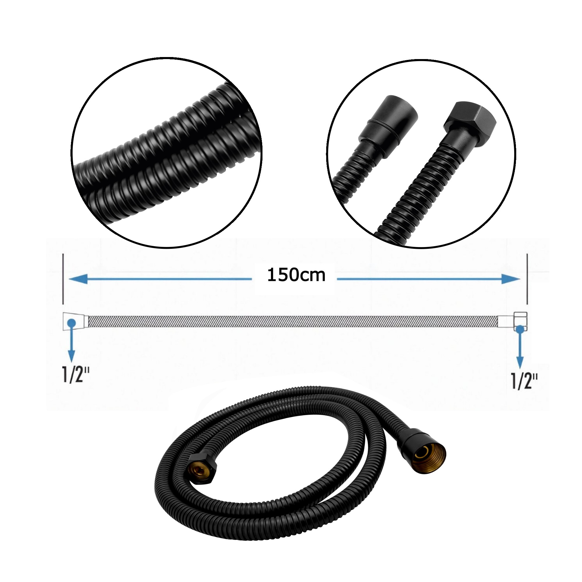 Set Ducha Bidet Sanitario Negro