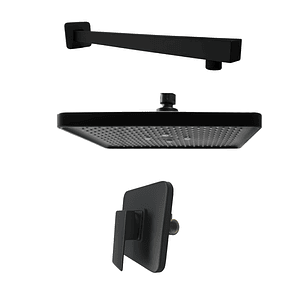 Combo Brazo Ducha + Ducha Diamante + Mezclador Negro C214