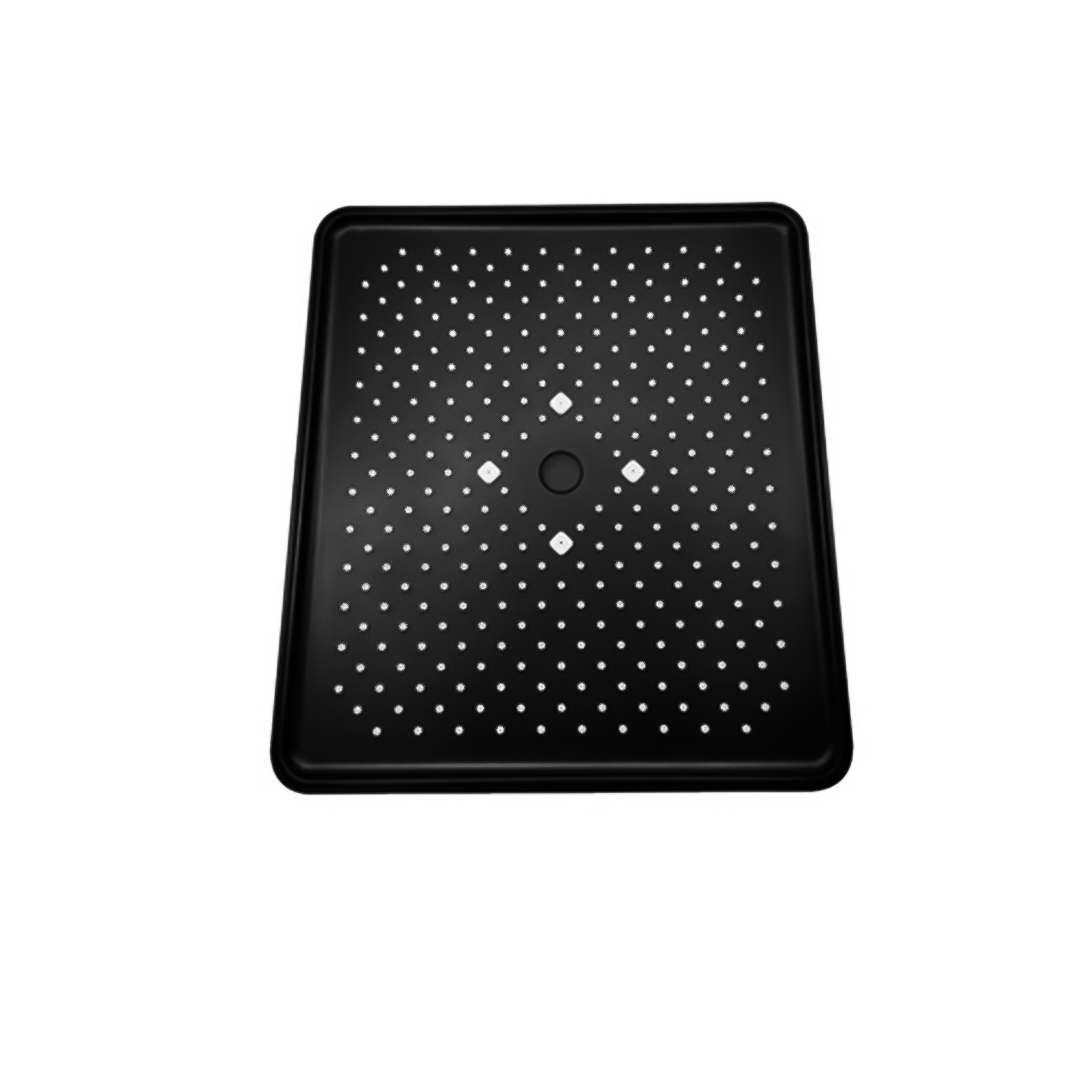 Ducha Rectangular Diamante Negra En Abs + Brazo A Muro Negro