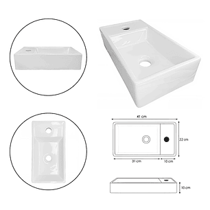 Combo Lavamano Nappo + Griferia Mezcladora Negra C673
