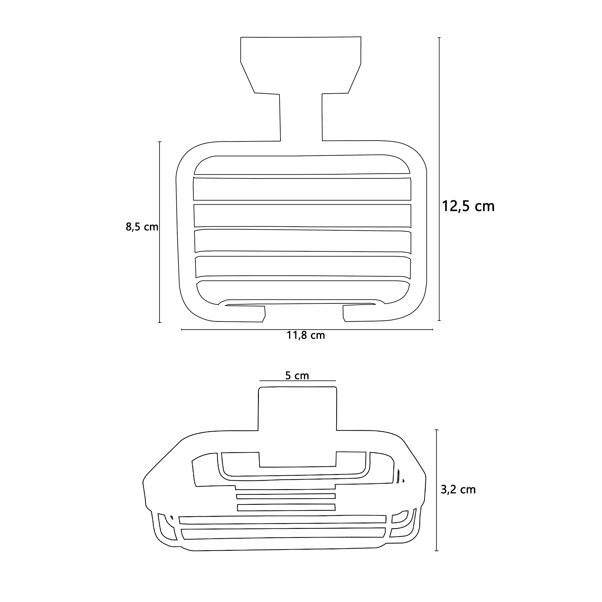Jabonera Rejilla Inox 304 Base Cuadrada