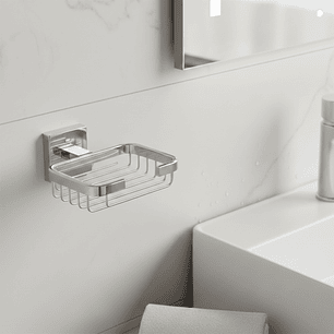 Jabonera Rejilla Inox 304 Base Cuadrada