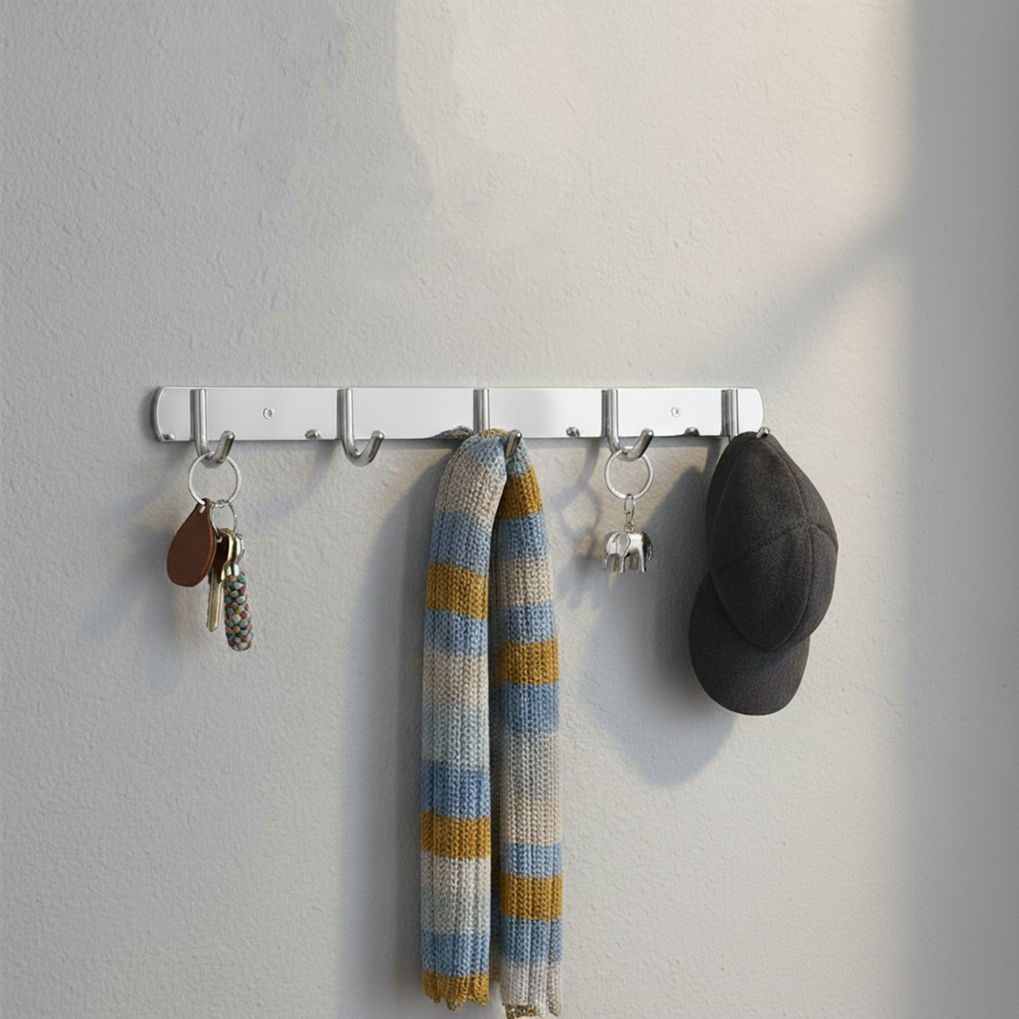 Perchero X5 Puestos Gancho De Lujo Acero Inoxidable