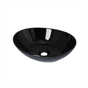Sobreponer Ceramico Lavamanos Ovalado Negro