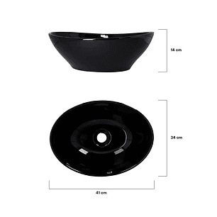 Combo Lavamanos Negro + Griferia Agua Fria + Accesorios C756