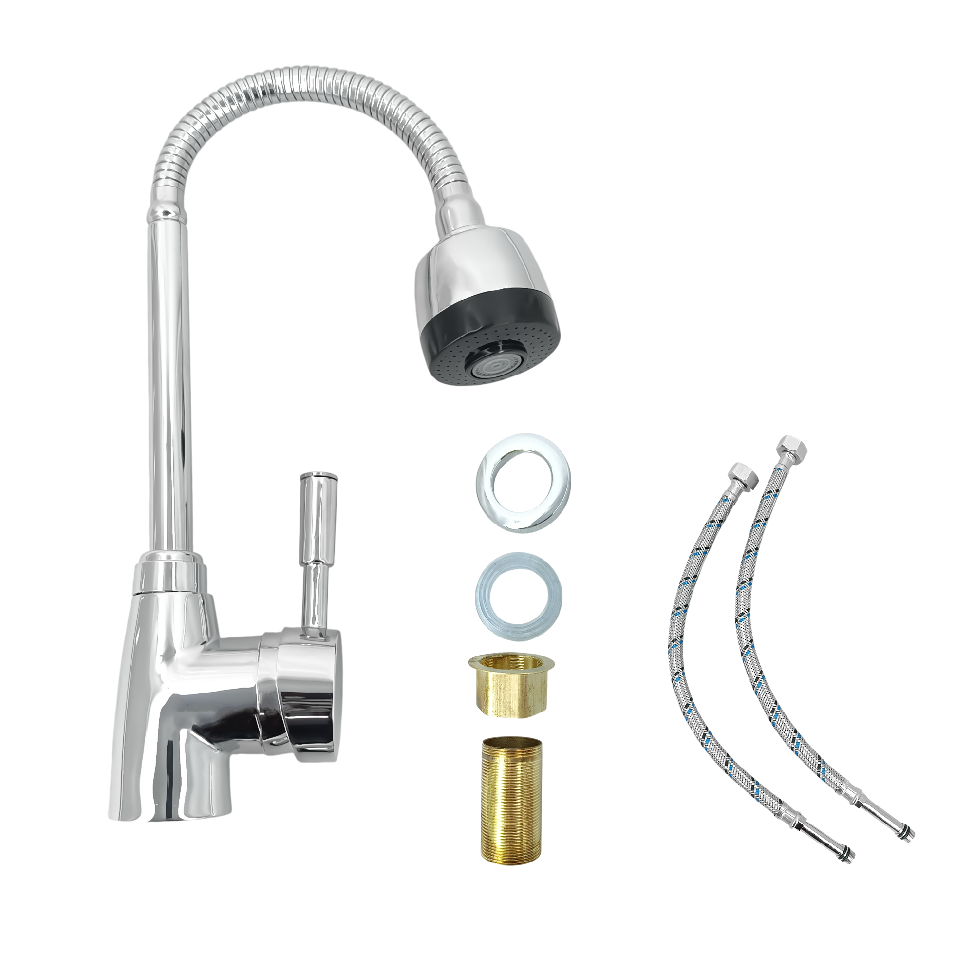 Griferia Cocina California Flexible Mezclador Cromado