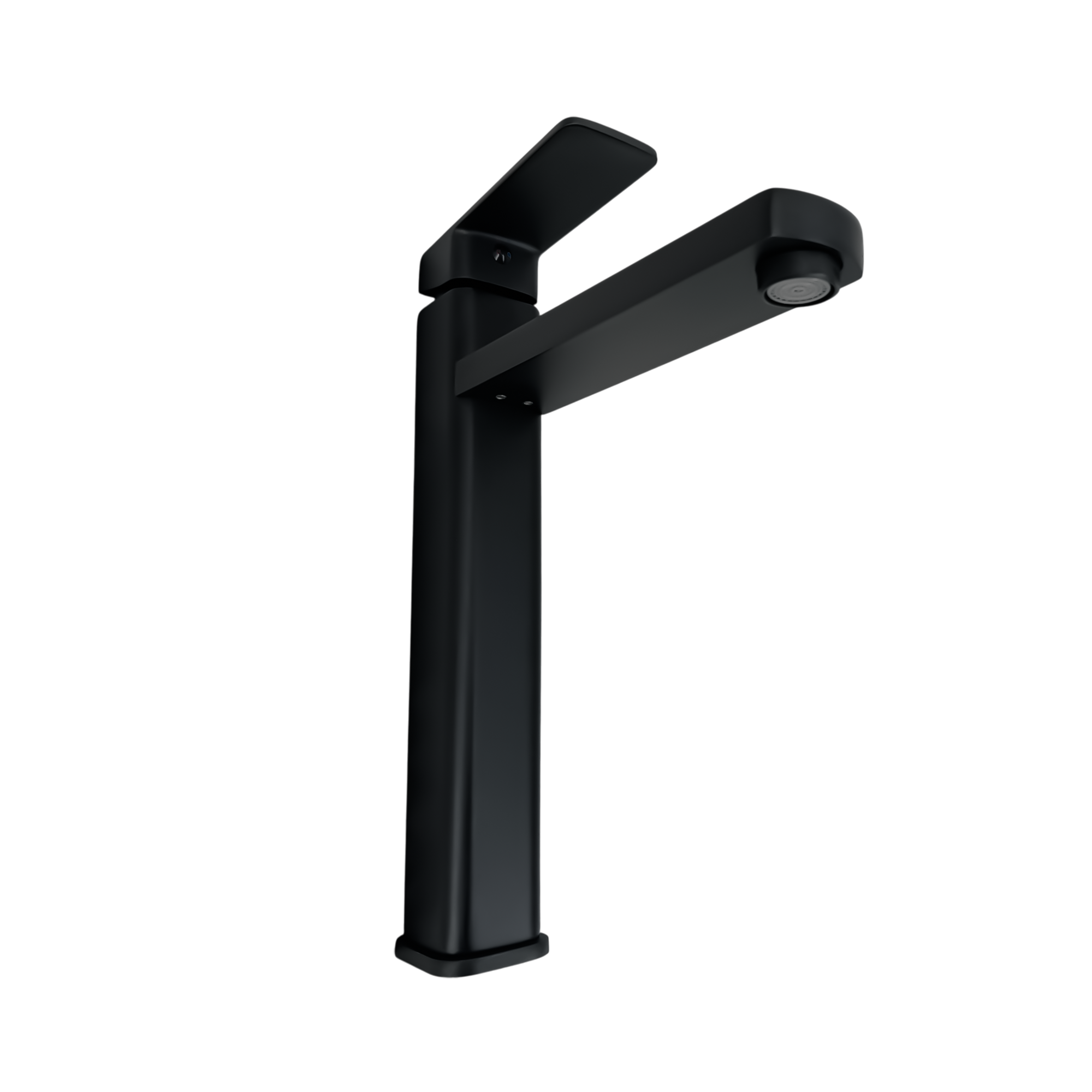 Grifería Lavamanos Poste Alto Mezclador Pico Plano Negro