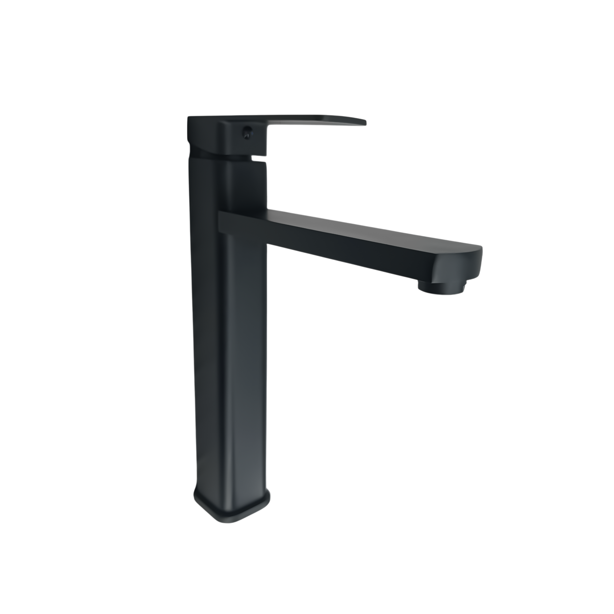 Grifería Lavamanos Poste Alto Mezclador Pico Plano Negro