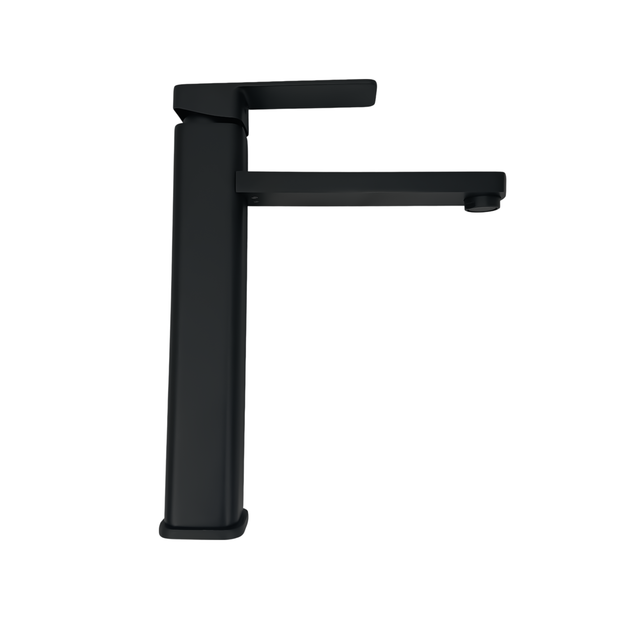 Grifería Lavamanos Poste Alto Mezclador Pico Plano Negro